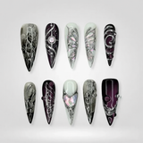 Iridescent Opal 3D Chrome Press-On Nails