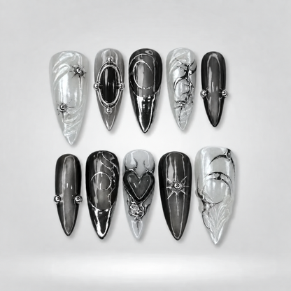 Phantom Rose Stiletto Press-On Nails