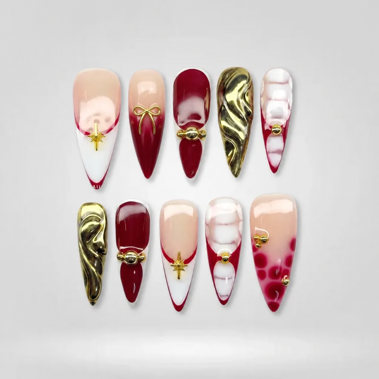 Platinum Edge Stiletto Press-On Nails