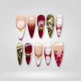 Platinum Edge Stiletto Press-On Nails