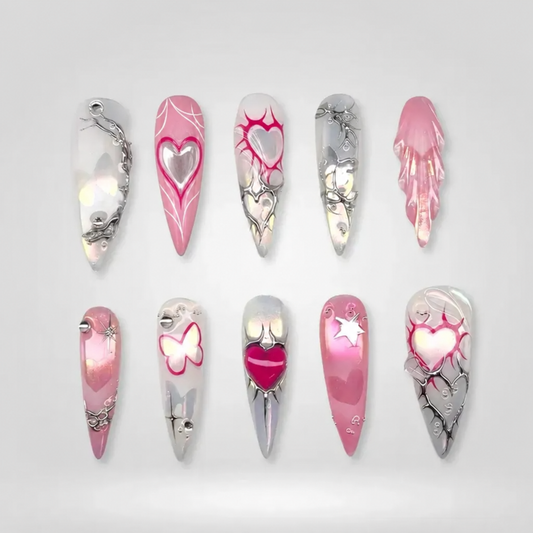 Ethereal Glaze Holographic Chrome Press-On Nails
