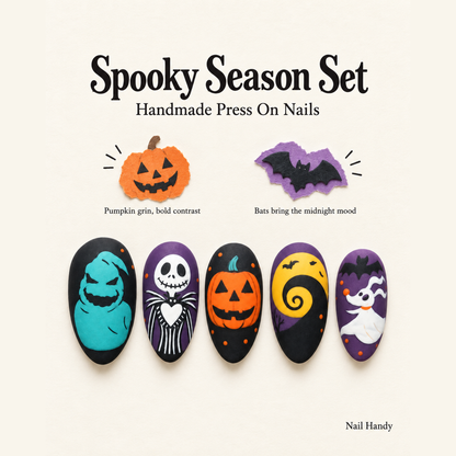 Spooky Storybook Press-On Nails for Halloween - press-on nail design concept and illustrated product story