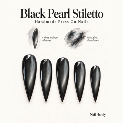 Obsidian Pearl Cat Eye Press-On Nails - press-on nail design concept and illustrated product story