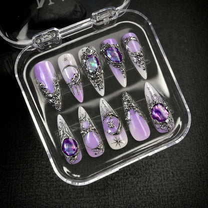 Purple Chrome Y2K Press-On Nails