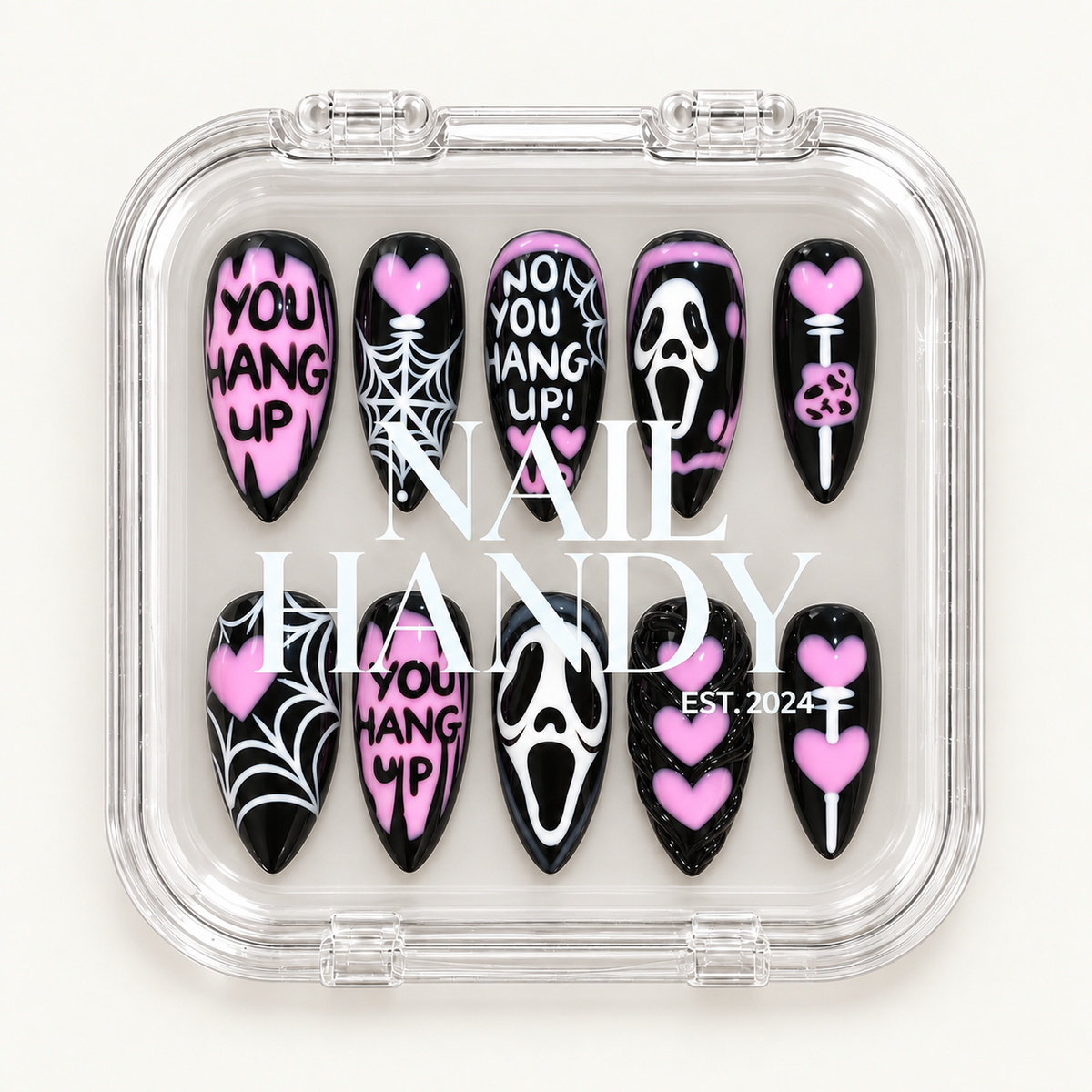 Nail Handy package box for the Pink Midnight Web press-on nail set.