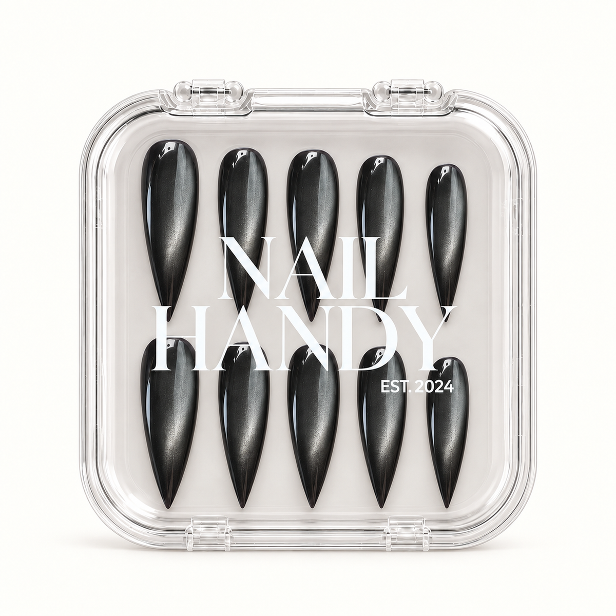 Nail Handy branded package for the Obsidian Pearl press-on nails.