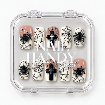 Closed Nail Handy branded package box for the Eternal Web press-on nail set.