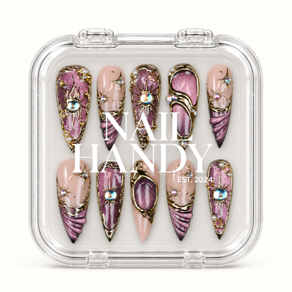 Nail Handy package box for the Celestial Mauve Orbit press-on nail set.