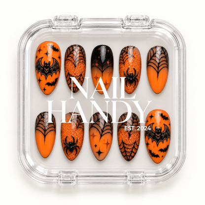 Nail Handy branded package for the Ember Web Halloween press-on nail set