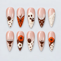 Cocoa Boo Halloween Almond Press-On Nails