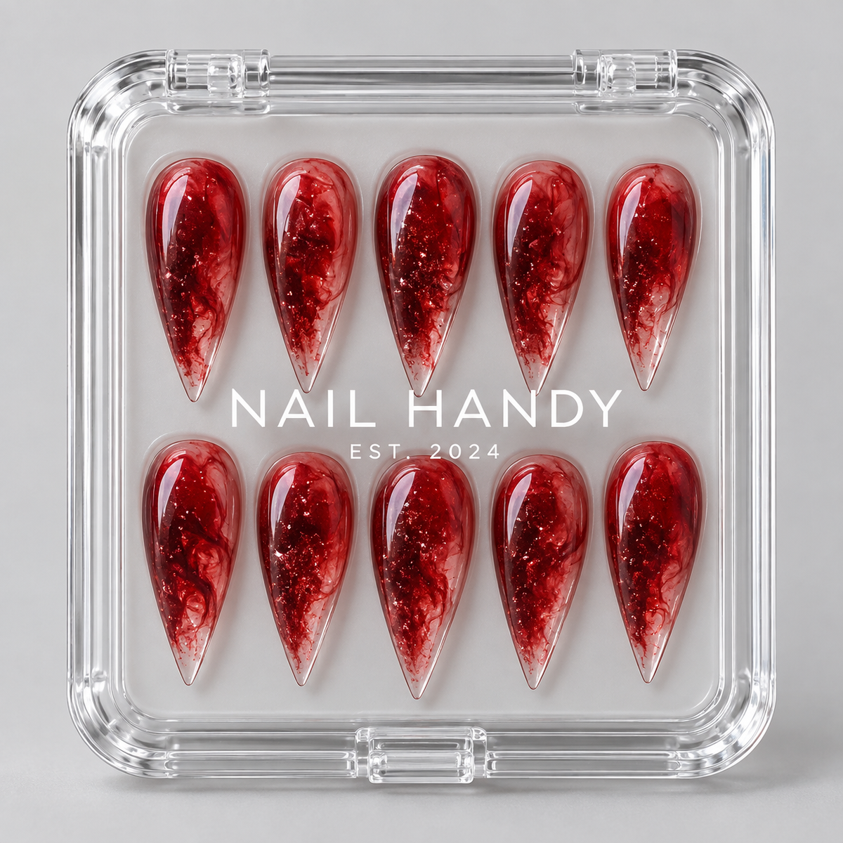 Ruby Venom Claw Press-On Nails