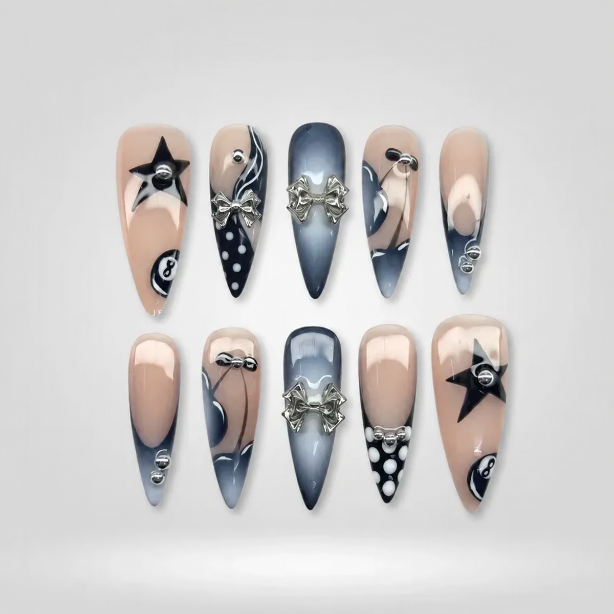 Obsidian Touch Stiletto Press-On Nails