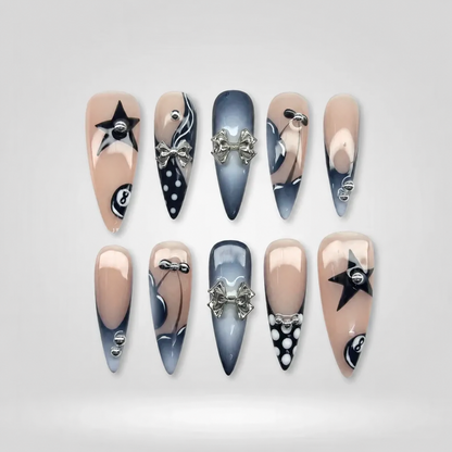 Obsidian Touch Stiletto Press-On Nails