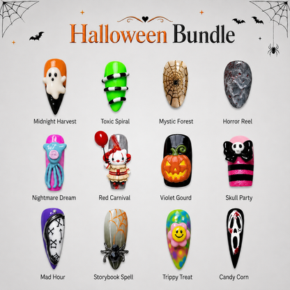 Spooky 3D Halloween bundle 12 press-on nail sets