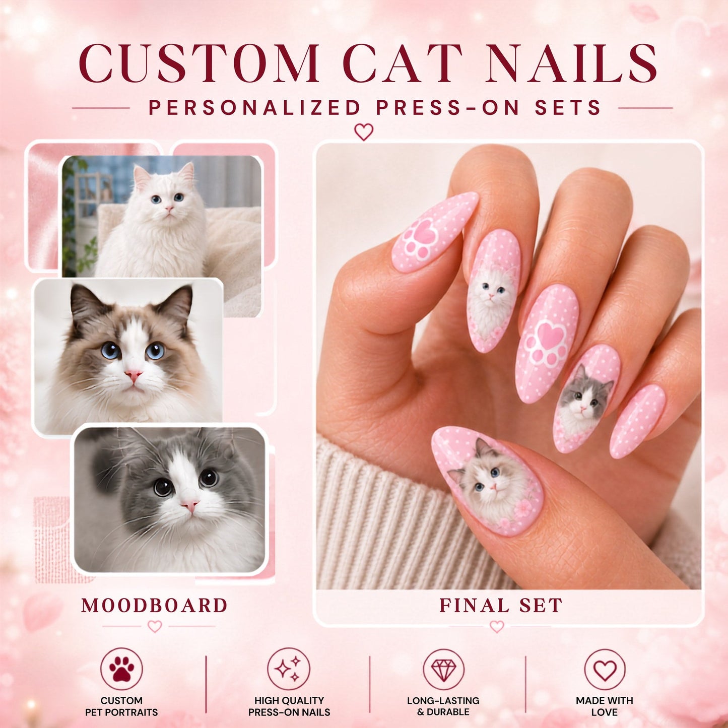 Custom Stiletto Photo Nails