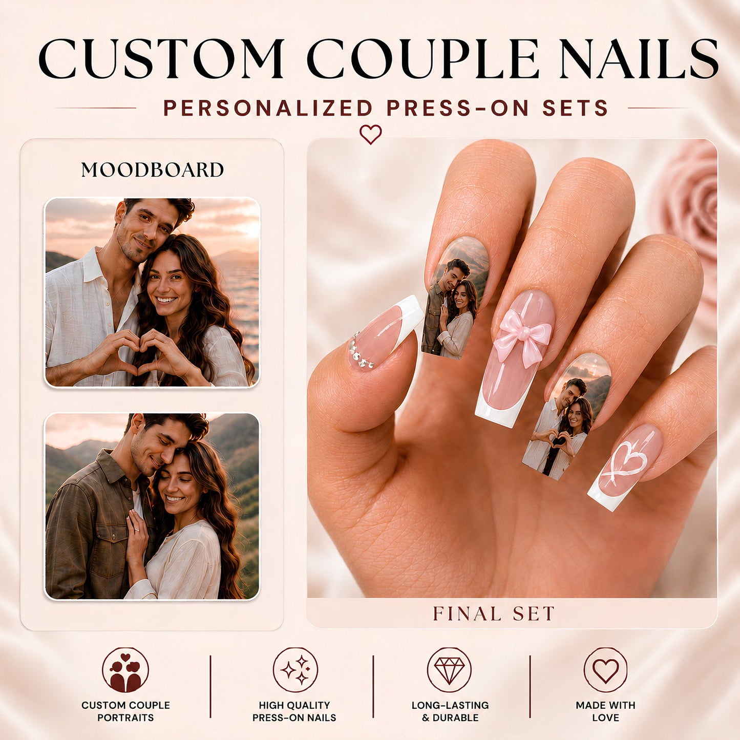 Custom Stiletto Photo Nails