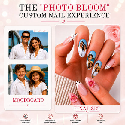 Custom Almond Photo Nails