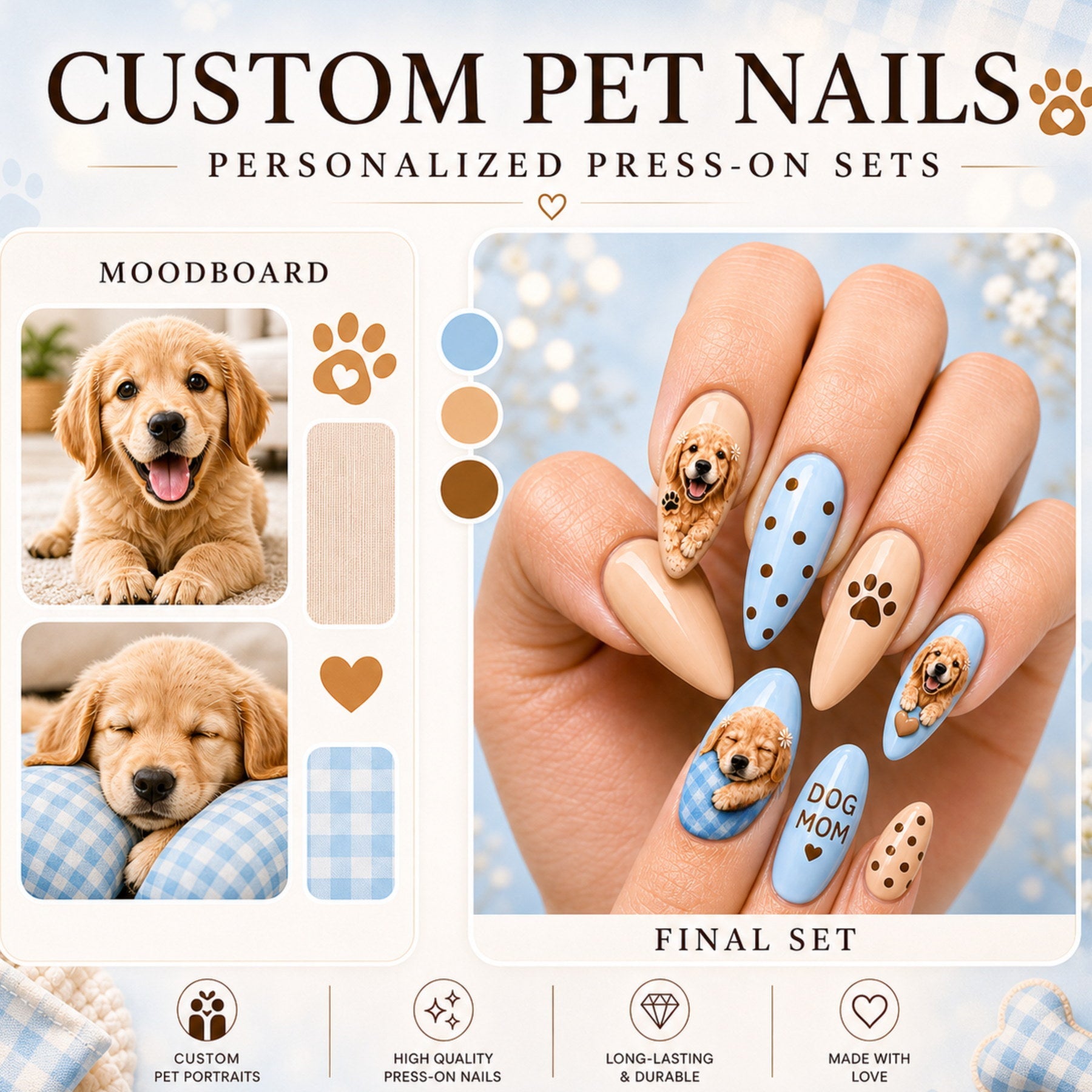 Custom Stiletto Photo Nails