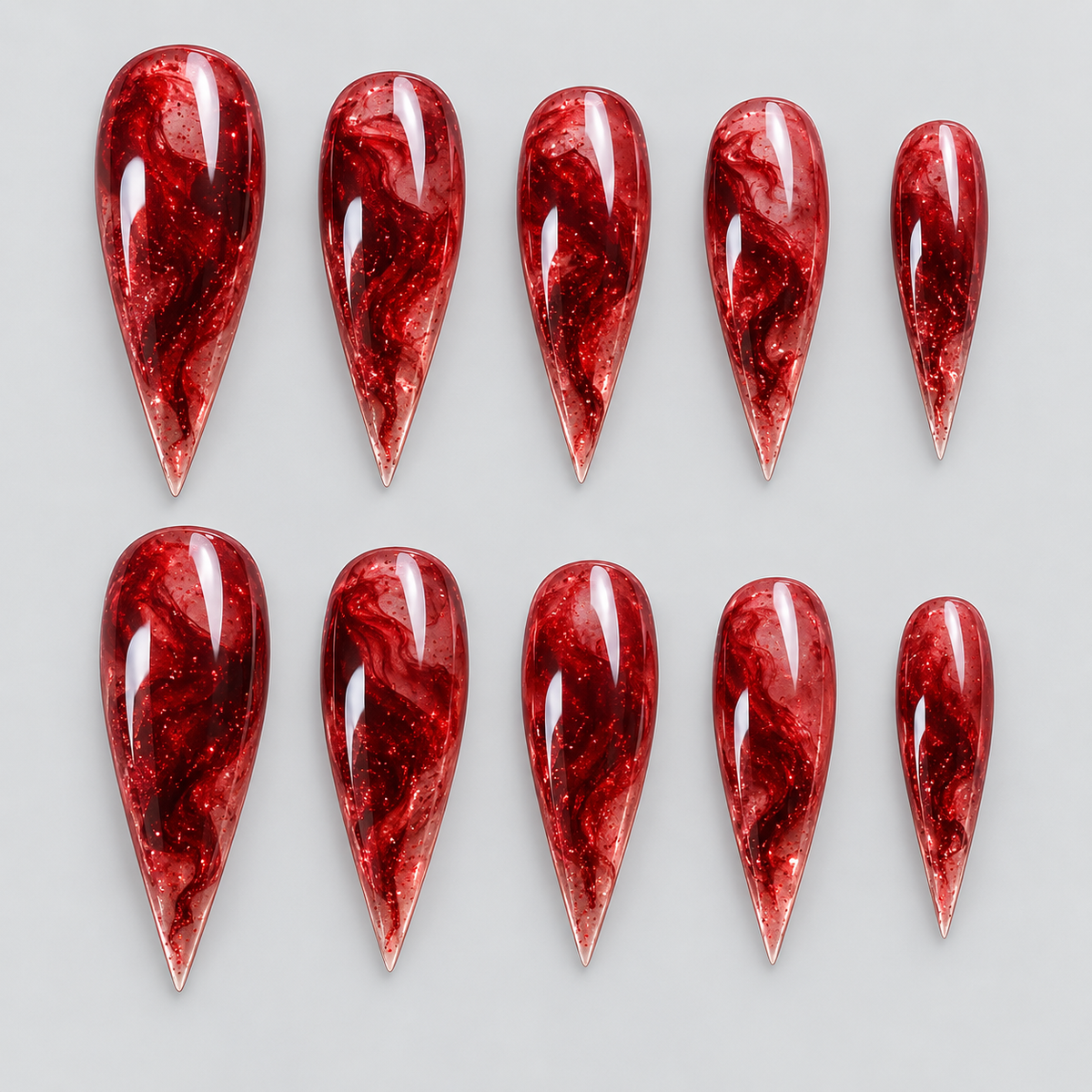 Ruby Venom Claw Press-On Nails