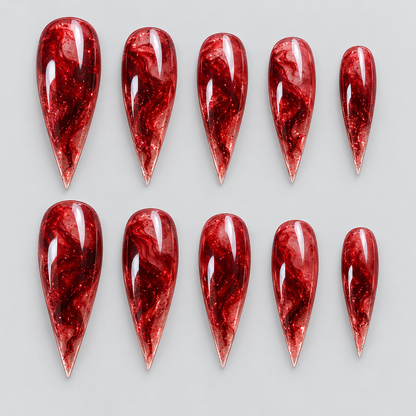 Ruby Venom Claw Press-On Nails