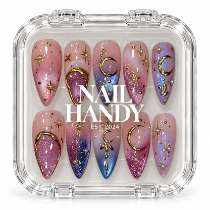 Celestial Moonlight Galaxy Press-On Nails
