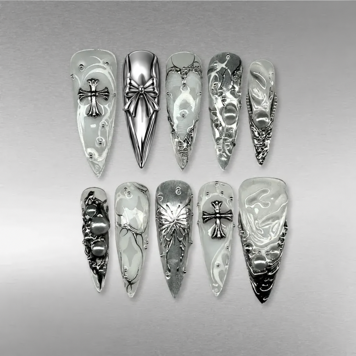 Metallic Vibe Chrome Press-On Nails