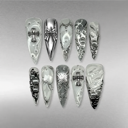 Metallic Vibe Chrome Press-On Nails