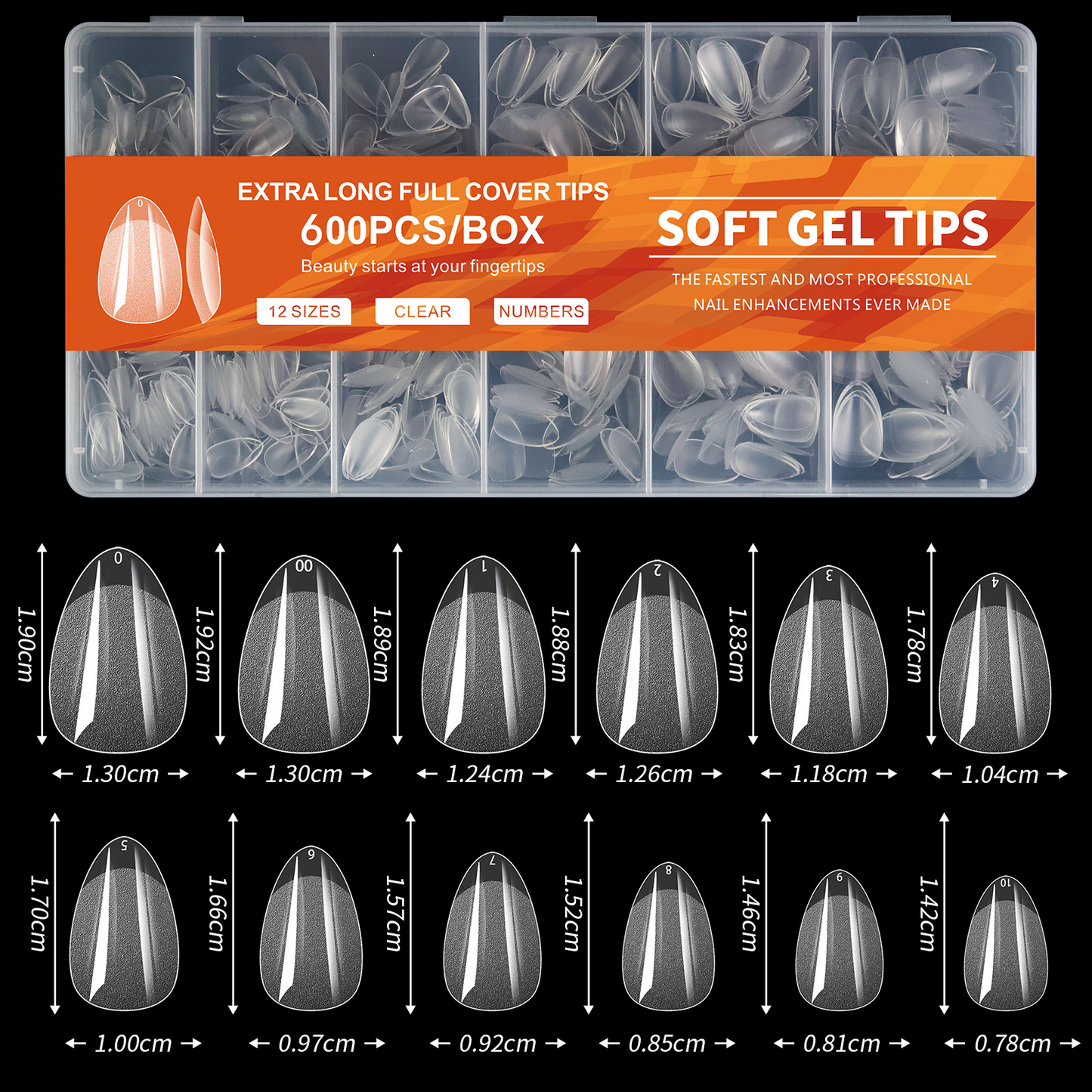 600pcs Nail Tips Cover