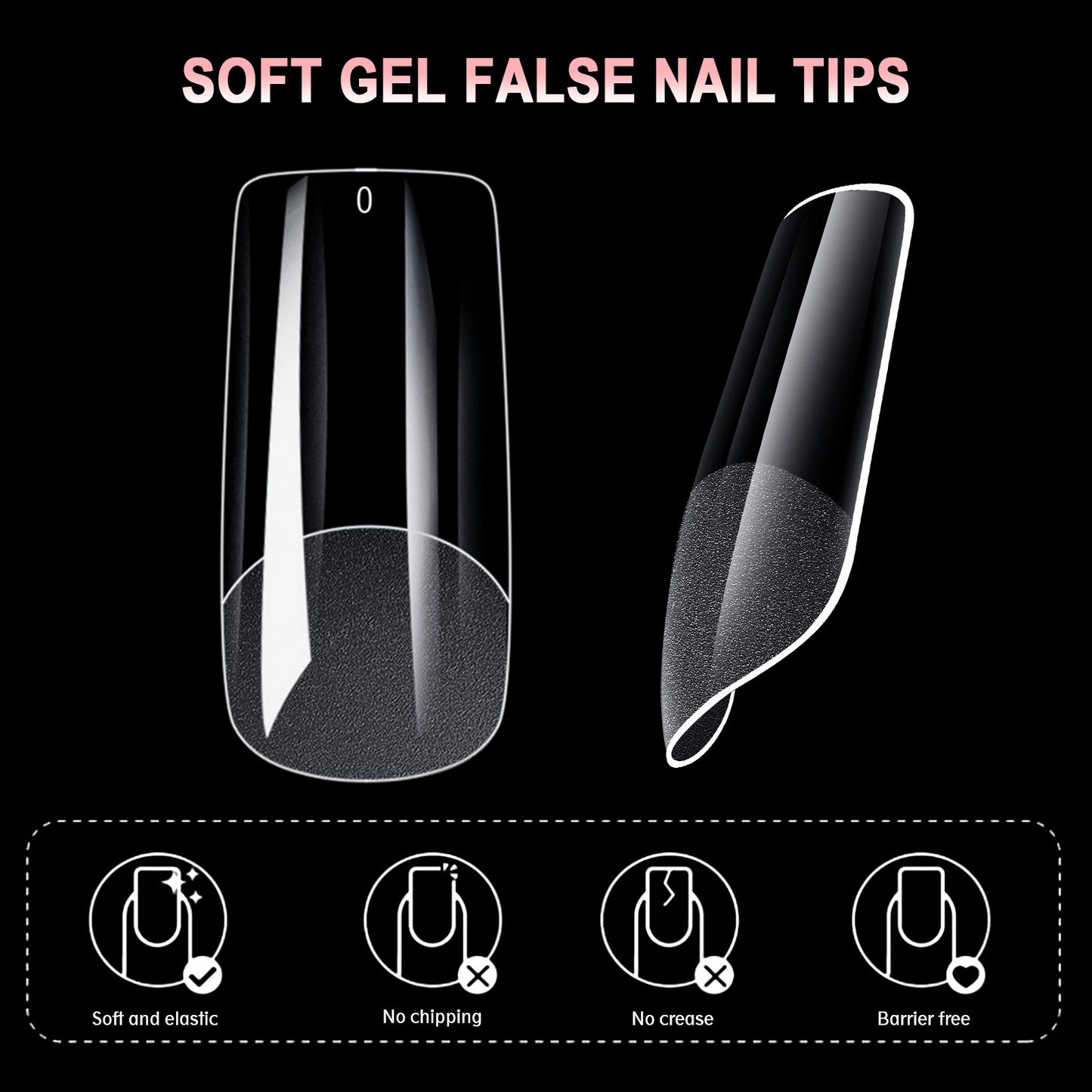 600pcs Nail Tips Cover