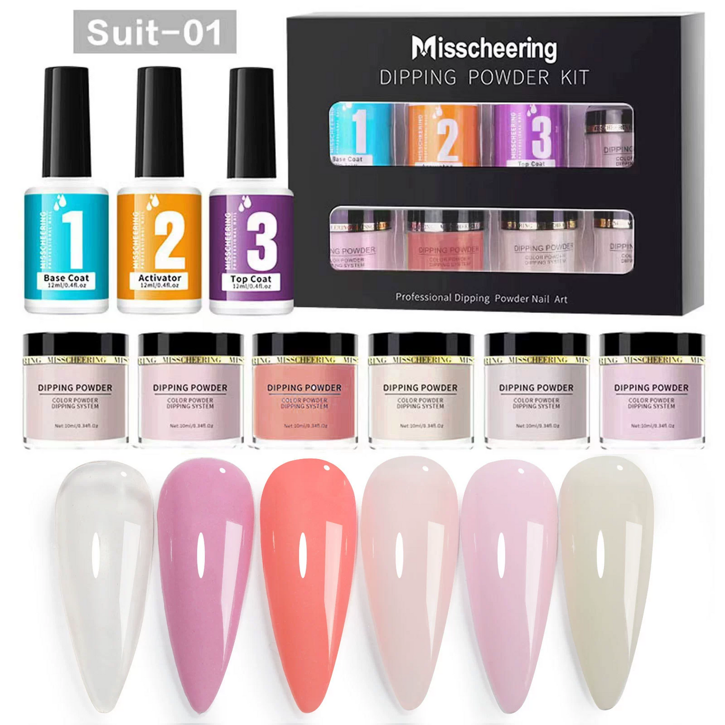 Dip Powder with Base, Activator & Top Coat