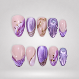 Violet Shell 3D Seashell Press-On Nails