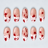 Crimson Evidence Halloween Almond Press-On Nails