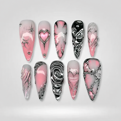 Shadow Glow 3D Gothic Press-On Nails