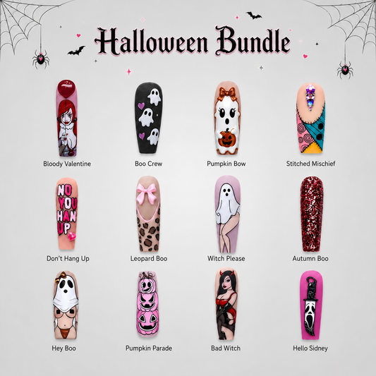 Flirty Sweetheart Halloween bundle — 12 press-on nail sets