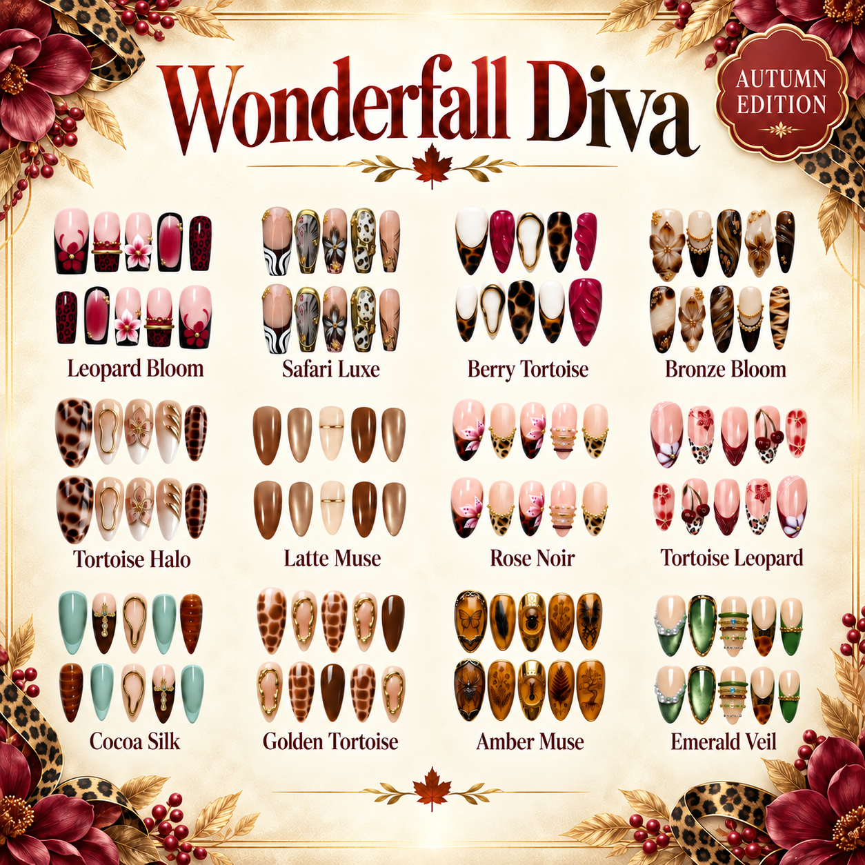 Wonderfall Diva Collection – Autumn Press-On Nails