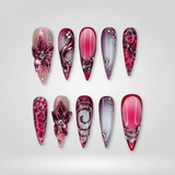 Metal Rose 3D Floral Press-On Nails