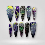 Galactic Chrome 3D Press-On Nails