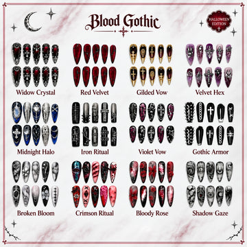 Blood Gothic Collection – Halloween Press-On Nails