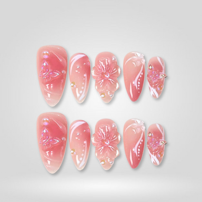 Blush Bloom press-on nails