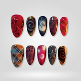 Crimson Bloom press-on nails