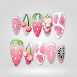Sweet Garden 3D fruit and floral press-on nails