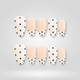 White Dots press-on nails — French design on almond shape