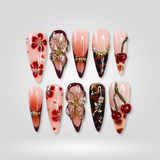 Autumn Rose press-on nails