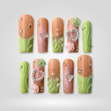 Garden Charm press-on nails