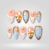 Aqua Pearl press-on nails