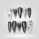 Obsidian Web press-on nails