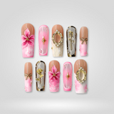 Emerald Elegance press-on nails — 3D sculpted square shape design