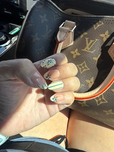 Customer photo of Cherry Bloom press-on nails shared in a review