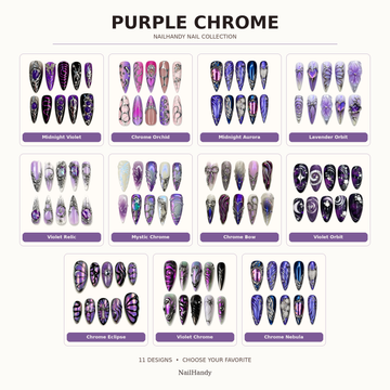 Purple Chrome Y2K Press-On Nails